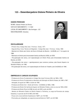 Biografia Desembargadora Gislene Pinheiro de Oliveira