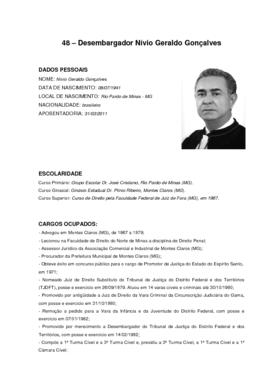 Biografia Desembargador Nívio Geraldo Gonçalves