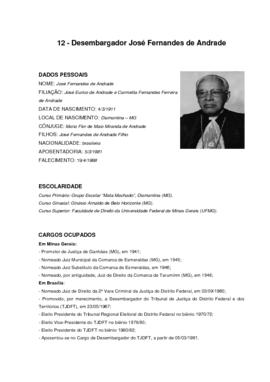 Biografia Desembargador José Fernandes de Andrade