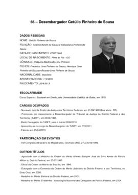 Biografia Desembargador Getúlio Pinheiro de Sousa