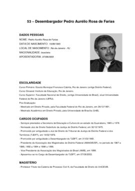 Biografia Desembargador Pedro Aurélio Rosa de Farias