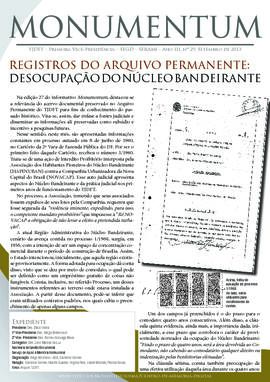 Monumentum - Registros do Arquivo Permanente, desocupação do Núcleo Bandeirante